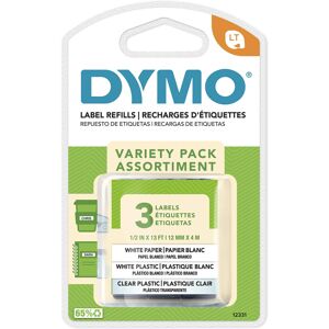 Dymo LT Labels Variety Pack 1/2-Inch x 13-Foot Rolls Black Print 3 Rolls for Let Dymo LT Labels Variety Pack 1/2-Inch x 13-Foot Rolls Black Print 3 Rolls for Let