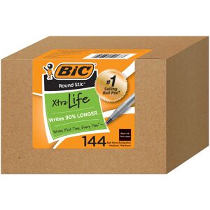 BIC Round Stic Xtra Life Ballpoint Ink Pens Medium Point (1.0mm) Black Pens Flex BIC Round Stic Xtra Life Ballpoint Ink Pens Medium Point (1.0mm) Black Pens Flex