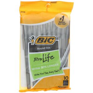 BIC Round Stic Medium Ballpoint Pens 10/Pkg-Black BIC Round Stic Medium Ballpoint Pens 10/Pkg-Black