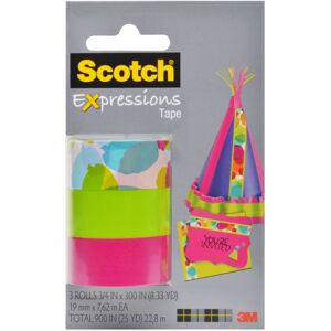 Scotch Expressions Magic Tape/ 3/4 x 300 Inches/Watercolor/Pink/Green/ 3-Rolls/P Scotch Expressions Magic Tape/ 3/4 x 300 Inches/Watercolor/Pink/Green/ 3-Rolls/P