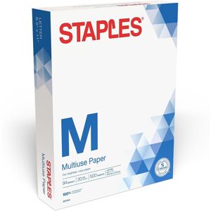 Staples 897804 Select 8.5-Inch x 11-Inch Copy Paper 20 lbs 94 Brightness 500/Rea Staples 897804 Select 8.5-Inch x 11-Inch Copy Paper 20 lbs 94 Brightness 500/Rea