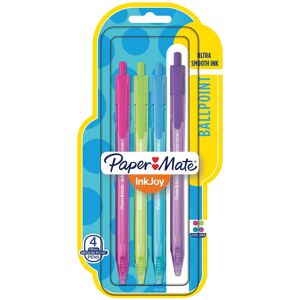 Paper Mate InkJoy 100RT Retractable Ballpoint Pens Medium Point Assorted 4 Pack Paper Mate InkJoy 100RT Retractable Ballpoint Pens Medium Point Assorted 4 Pack