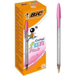 BIC Cristal Fun Ballpoint Pens, Pink Ink Smudge-Proof Writing Pens and Wide Point (1 BIC Cristal Fun Ballpoint Pens, Pink Ink Smudge-Proof Writing Pens and Wide Point (1