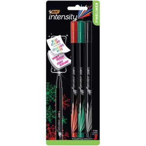 BIC Intensity Fineliner Marker Pen 0.4mm Black/Red/Green 3-Count BIC Intensity Fineliner Marker Pen 0.4mm Black/Red/Green 3-Count