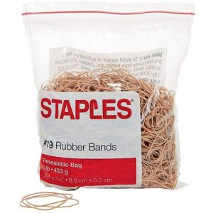 Staples Rubber Bands #19 Band Size 1mm Thickness Resealable Storage Bag 1 500-Pa Staples Rubber Bands #19 Band Size 1mm Thickness Resealable Storage Bag 1 500-Pa