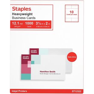 Staples 610387 Inkjet Business Cards 2-Inch X 3 1/2-Inch Matte White 1000/Cards Staples 610387 Inkjet Business Cards 2-Inch X 3 1/2-Inch Matte White 1000/Cards