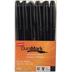 STAPLES 910000 Duramark Permanent Markers Fine Point Black 12/Pack (20468-Cc) STAPLES 910000 Duramark Permanent Markers Fine Point Black 12/Pack (20468-Cc)