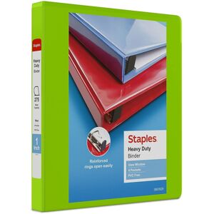 Staples 82699 Heavy Duty 1-Inch 3-Ring View Binder Chartreuse (24666) Staples 82699 Heavy Duty 1-Inch 3-Ring View Binder Chartreuse (24666)