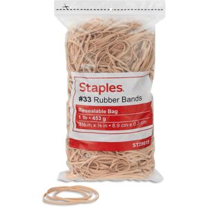 Staples Rubber Bands #33 Band Size 1mm Thickness Resealable Storage Bag 700-Pack Staples Rubber Bands #33 Band Size 1mm Thickness Resealable Storage Bag 700-Pack