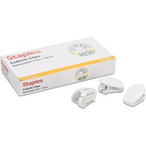 Staples Cubicle Clips White 20 Clips/BX (33455) Staples Cubicle Clips White 20 Clips/BX (33455)