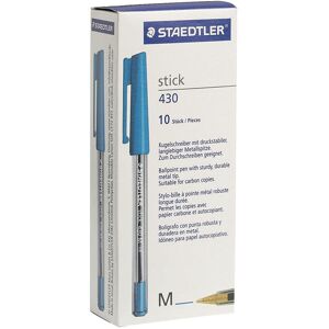 Staedtler Stick 430 Ballpoint Pen Medium Blue (Pack of 10) Staedtler Stick 430 Ballpoint Pen Medium Blue (Pack of 10)