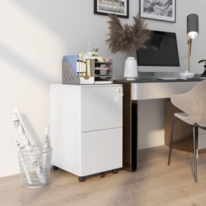 Vinsetto White 2-Drawer Lockable File Cabinet - Office Storage Vinsetto White 2-Drawer Lockable File Cabinet - Office Storage