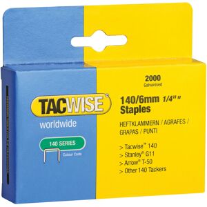 Tacwise TAC0345 Heavy-Duty Staples - 6mm - Pack 2000 Tacwise TAC0345 Heavy-Duty Staples - 6mm - Pack 2000