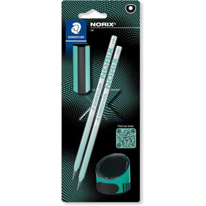 Staedtler NORIX HB Pencils, Eraser, Sharpener Green Staedtler NORIX HB Pencils, Eraser, Sharpener Green