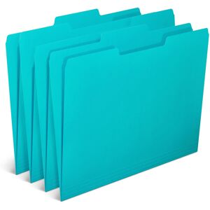 Staples Colored File Folders, Letter Size, 1/3-Cut Tabs, Teal, Durable Paper Sto Staples Colored File Folders, Letter Size, 1/3-Cut Tabs, Teal, Durable Paper Sto
