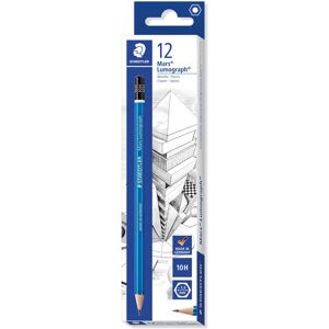 STAEDTLER 100-10H Mars Lumograph Graphite Pencils for Drawing & Sketching - 10H STAEDTLER 100-10H Mars Lumograph Graphite Pencils for Drawing & Sketching - 10H