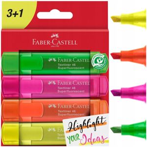 Faber Castell Textliner 46 Superfluorescent Highlighters - Wallet of 4 Faber Castell Textliner 46 Superfluorescent Highlighters - Wallet of 4