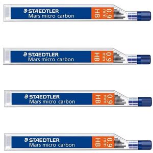 STAEDTLER Mars Micro Carbon 250 0.9mm HB - Pencil Lead Refills - 4 Tubes/Packs ( STAEDTLER Mars Micro Carbon 250 0.9mm HB - Pencil Lead Refills - 4 Tubes/Packs (