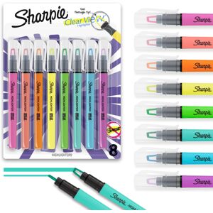 Sharpie Clear View Highlighters 8/Pkg-Yellow, Green, Pink & Orange/2 Each Sharpie Clear View Highlighters 8/Pkg-Yellow, Green, Pink & Orange/2 Each