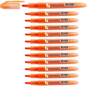 Crown H-500 Highlighter Pens Chisel Tip Slim Highlighters - Pack Of 12 - With Br Crown H-500 Highlighter Pens Chisel Tip Slim Highlighters - Pack Of 12 - With Br