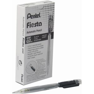Pentel Fiesta 0.7mm Automatic Pencil - Black Barrel (Pack of 12), AX107-AO Pentel Fiesta 0.7mm Automatic Pencil - Black Barrel (Pack of 12), AX107-AO