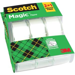 Scotch Magic Tape, Promo Pack, 2 Rolls on Handheld Dispenser + 1 FREE, 19 mm x 7 Scotch Magic Tape, Promo Pack, 2 Rolls on Handheld Dispenser + 1 FREE, 19 mm x 7