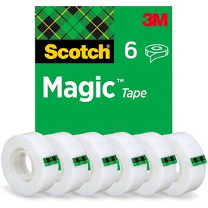 Scotch Magic Tape, 6 Rolls, 19 mm x 33 m - General Purpose Sticky Tape for Docum Scotch Magic Tape, 6 Rolls, 19 mm x 33 m - General Purpose Sticky Tape for Docum