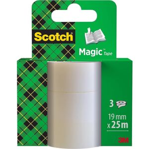Scotch Magic Invisible Tape - 3 Refill Rolls, 19mmx25m - General Purpose Sticky Scotch Magic Invisible Tape - 3 Refill Rolls, 19mmx25m - General Purpose Sticky