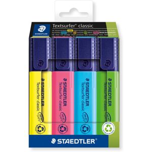 STAEDTLER 364 C4 Textsurfer Classic Highlighter - Assorted Colours (Card Pack of STAEDTLER 364 C4 Textsurfer Classic Highlighter - Assorted Colours (Card Pack of