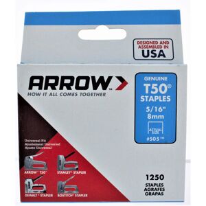 Arrow T50 Staples 8mm (1250) Heavy Duty Stapling Tools Hardware Workshop Diy Arrow T50 Staples 8mm (1250) Heavy Duty Stapling Tools Hardware Workshop Diy