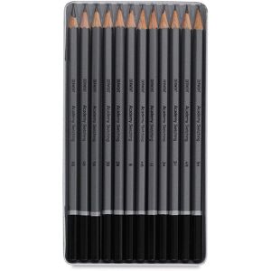 Derwent Academy Graphite Sketching Pencils, Set of 12 in Tin Box, 6B-5H HB Degre Derwent Academy Graphite Sketching Pencils, Set of 12 in Tin Box, 6B-5H HB Degre