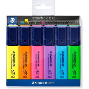 STAEDTLER 364 WP6 Textsurfer Classic Highlighter - Assorted Colours (Wallet of 6 STAEDTLER 364 WP6 Textsurfer Classic Highlighter - Assorted Colours (Wallet of 6