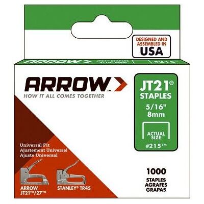 Arrow Staples Jt21 5/16in - 8mm (Box of 1000) Arrow Staples Jt21 5/16in - 8mm (Box of 1000)