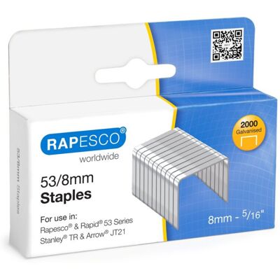 Rapesco Staples - 53/8mm. Box of 2,000 Rapesco Staples - 53/8mm. Box of 2,000
