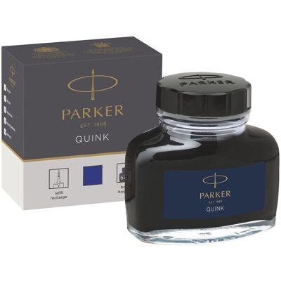 Parker Fountain Pen Liquid Bottled Quink Ink, 57 ml, in a Box - Blue Parker Fountain Pen Liquid Bottled Quink Ink, 57 ml, in a Box - Blue