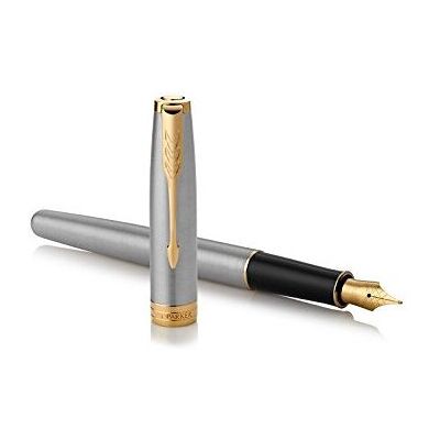 Parker Sonnet Medium Nib Stainless Steel Gold Finish Trim Gift Boxed Fountain Pe Parker Sonnet Medium Nib Stainless Steel Gold Finish Trim Gift Boxed Fountain Pe