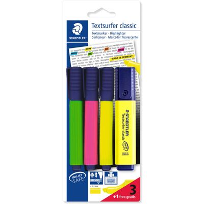 Staedtler Textsurfer highlighter blistercard 3+1 FREE Staedtler Textsurfer highlighter blistercard 3+1 FREE