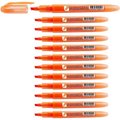 Crown H-500 Highlighter Pens Chisel Tip Slim Highlighters - Pack Of 12 - With Br Crown H-500 Highlighter Pens Chisel Tip Slim Highlighters - Pack Of 12 - With Br