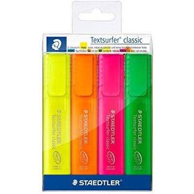 Staedtler 364 P WP4 Textsurfer Classic Rainbow Colours Pack of 4 Staedtler 364 P WP4 Textsurfer Classic Rainbow Colours Pack of 4