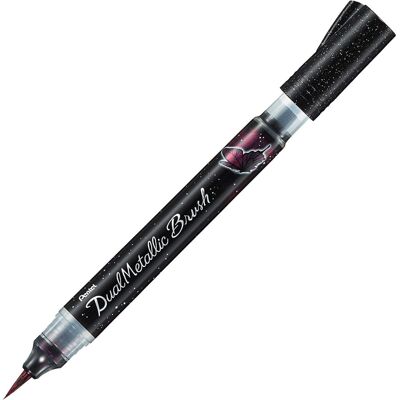 Pentel Arts - Dual Metallic Brush Pen - Single Blister - Black / Metallic Red Pentel Arts - Dual Metallic Brush Pen - Single Blister - Black / Metallic Red