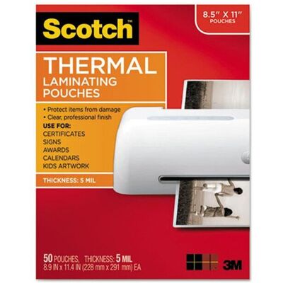 3M & Commercial Tape Div Letter Size Thermal Laminating Pouches, 5 mil. 3M & Commercial Tape Div Letter Size Thermal Laminating Pouches, 5 mil.