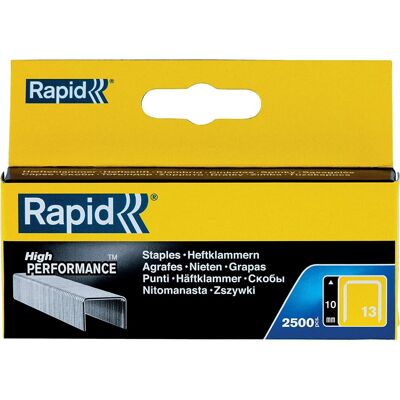 Rapid High Performance Staples, No.13, Leg Length 10 mm, 11840625 - 2500 Pieces Rapid High Performance Staples, No.13, Leg Length 10 mm, 11840625 - 2500 Pieces