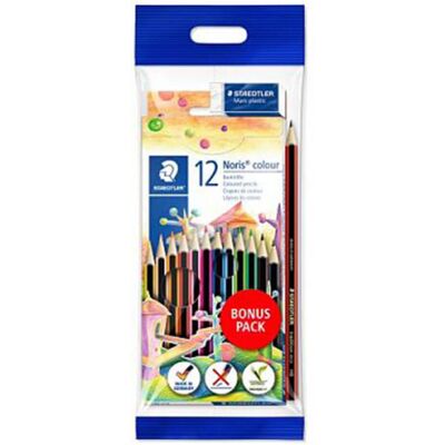 Staedtler Noris Colouring Pencils with a Eco Pencil and Mars Plastic Eraser Staedtler Noris Colouring Pencils with a Eco Pencil and Mars Plastic Eraser