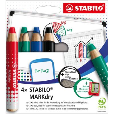 STABILO Model 648/4-5 Whiteboard Markers - Set of 4 Assorted Colours STABILO Model 648/4-5 Whiteboard Markers - Set of 4 Assorted Colours