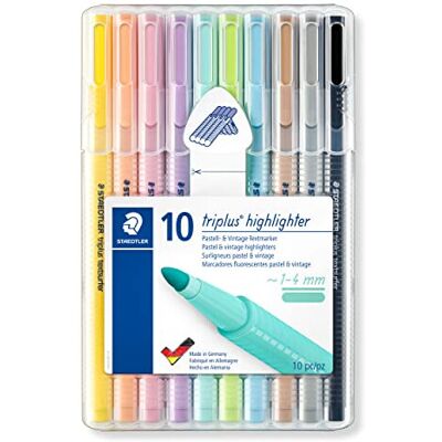 STAEDTLER 362 CSB10 Triplus Textsurfer Highlighter, 1-4mm Line Width - Assorted STAEDTLER 362 CSB10 Triplus Textsurfer Highlighter, 1-4mm Line Width - Assorted
