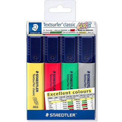 Staedtler Textsurfer Classic Highlighters 4pcs (Excellent) Staedtler Textsurfer Classic Highlighters 4pcs (Excellent)