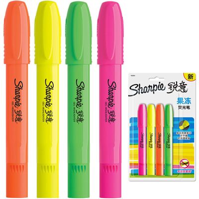Sharpie 4 Pcs set Jelly Highlighter Fluorescent Pens Colorful Marker Pen Blister Sharpie 4 Pcs set Jelly Highlighter Fluorescent Pens Colorful Marker Pen Blister