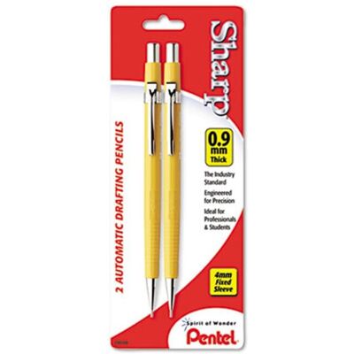 Pentel Sharp Automatic Pencil 0.9 mm Yellow Barrel 2-Pack Pentel Sharp Automatic Pencil 0.9 mm Yellow Barrel 2-Pack