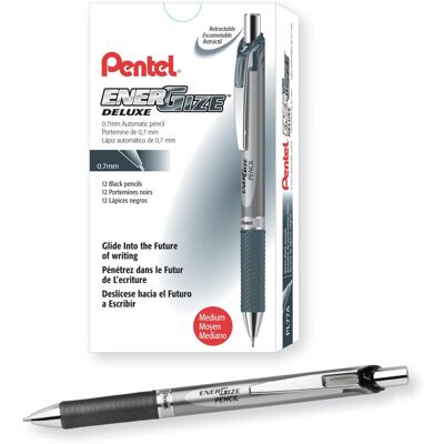 Pentel EnerGize Mechanical Pencil (0.7mm) Black Accents Box of 12 (PL77A) Pentel EnerGize Mechanical Pencil (0.7mm) Black Accents Box of 12 (PL77A)