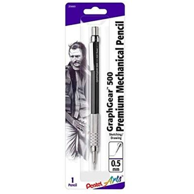 Pentel Arts GraphGear 500 Premium Drafting Pencil 0.5mm Black Barrel 1-Pack ( Pentel Arts GraphGear 500 Premium Drafting Pencil 0.5mm Black Barrel 1-Pack (